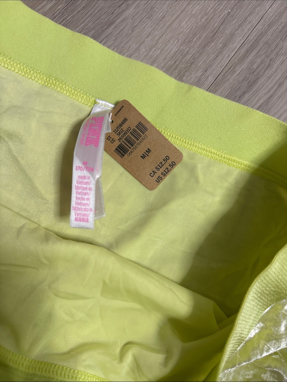 PINK Victoria's Secret Sheer Velvet Boyshorts - Neon Lime - Picture 5 of 5